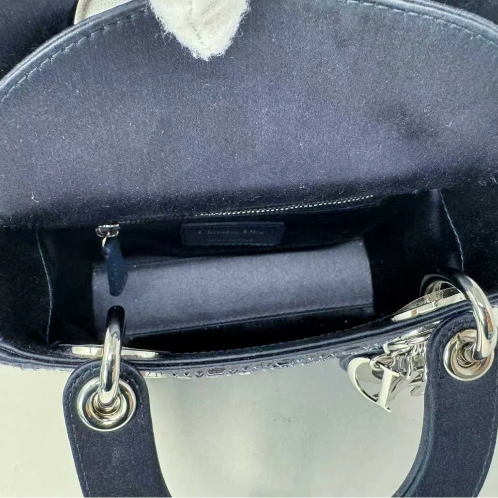 Christian Dior Black Strass Cannage Satin Mini Lady Dior - Picture 8 of 10